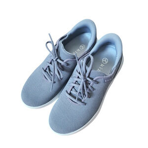Kizik Eco Madrid Shoes Men's 6.5/ Ws 8 Gray White Comfort Walking Knit Sneakers